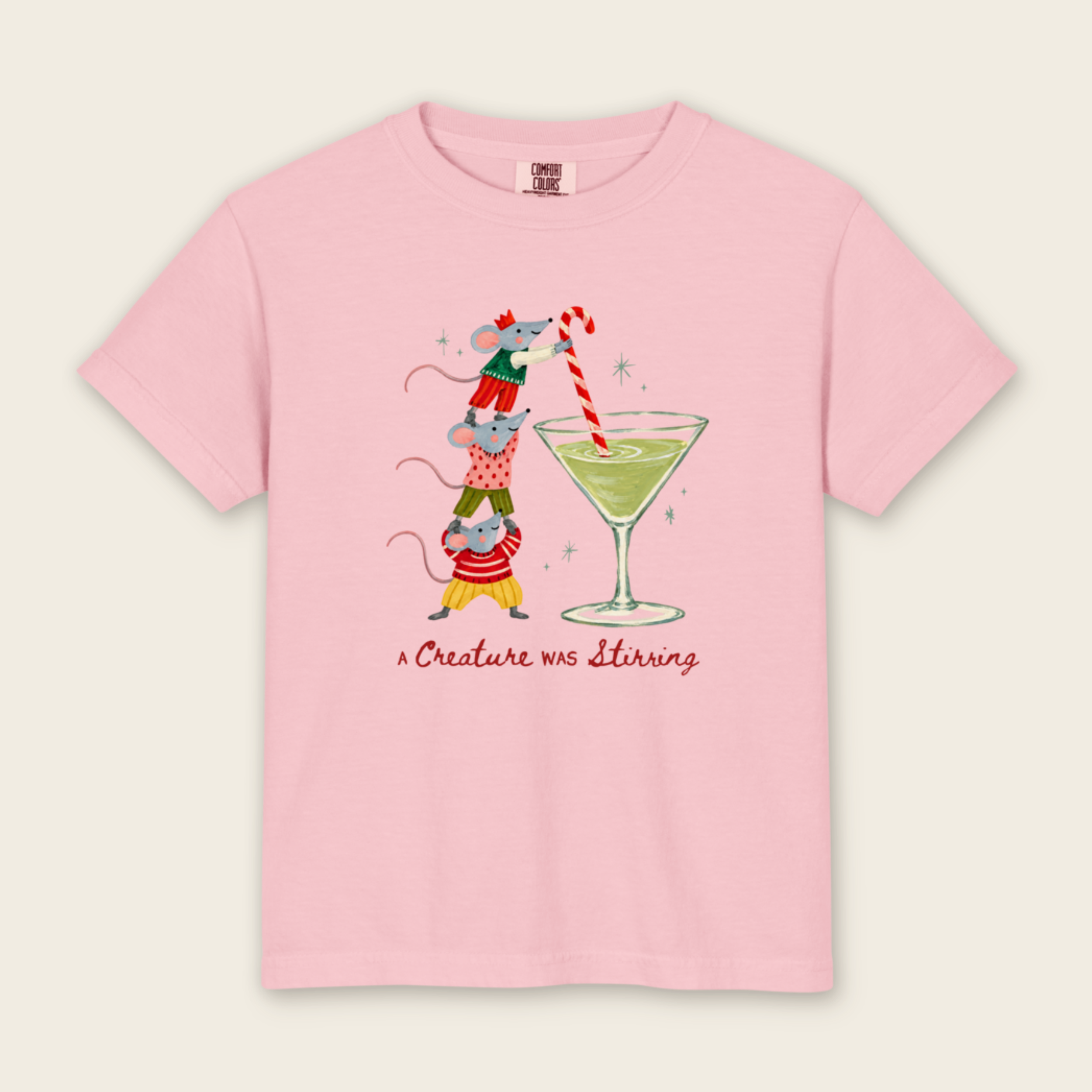 Kid's A Creature Was Stirring Tee in Blossom