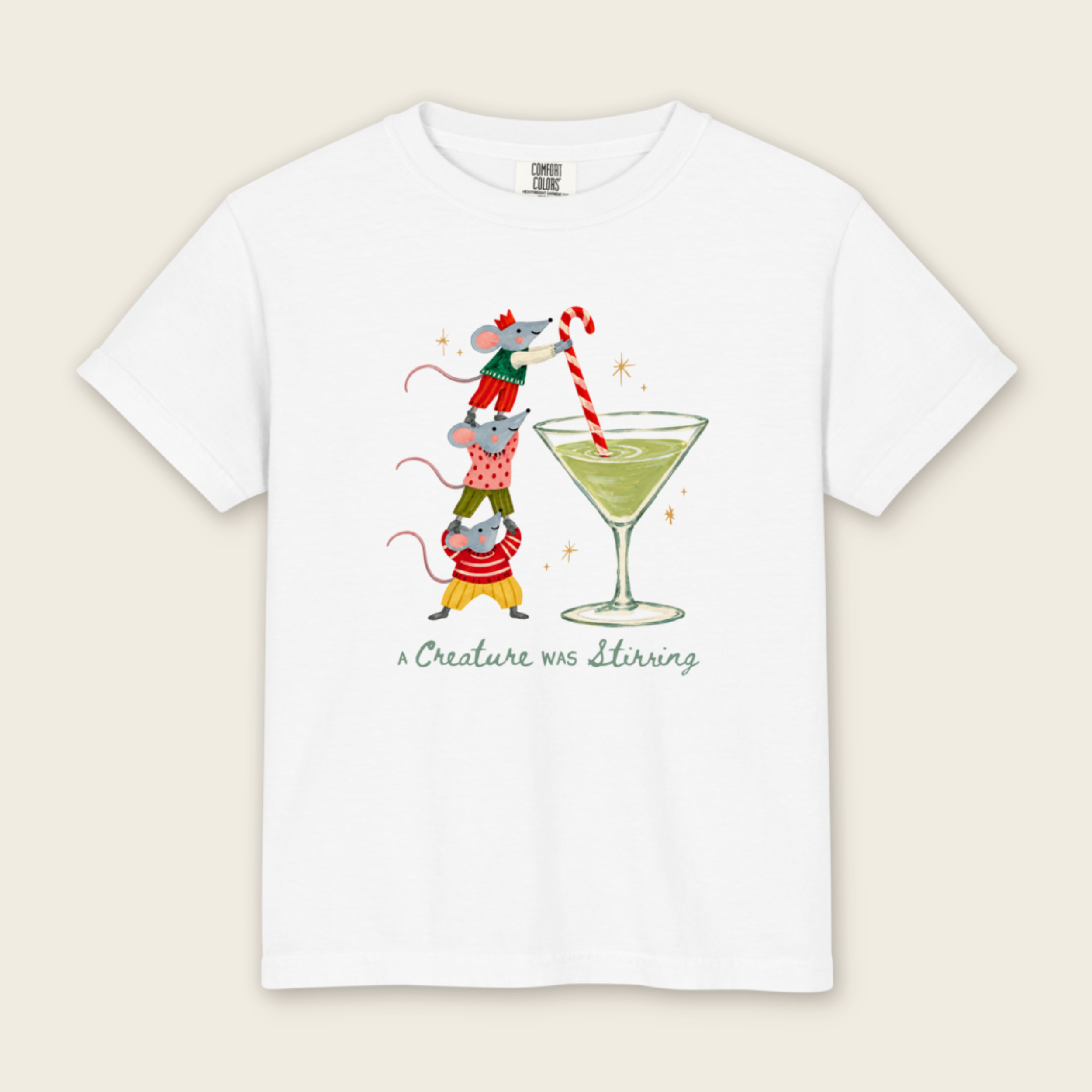 Kid's A Creature Was Stirring Tee in White