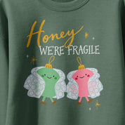 Honey We're Fragile Crewneck print close-up