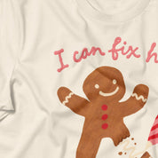 I Can Fix Him Gingerbread Tee close-up