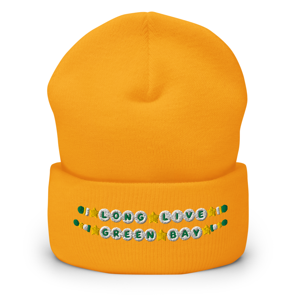 Long Live Green Bay Friendship Bracelet Beanie in Gold