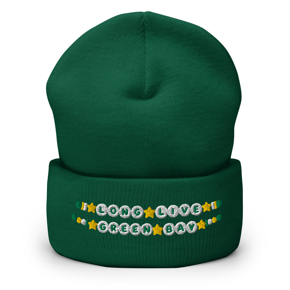 Long Live Green Bay Friendship Bracelet Beanie in Spruce