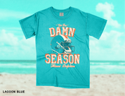 Miami Football 'Tis the Season Tee in Lagoon Blue