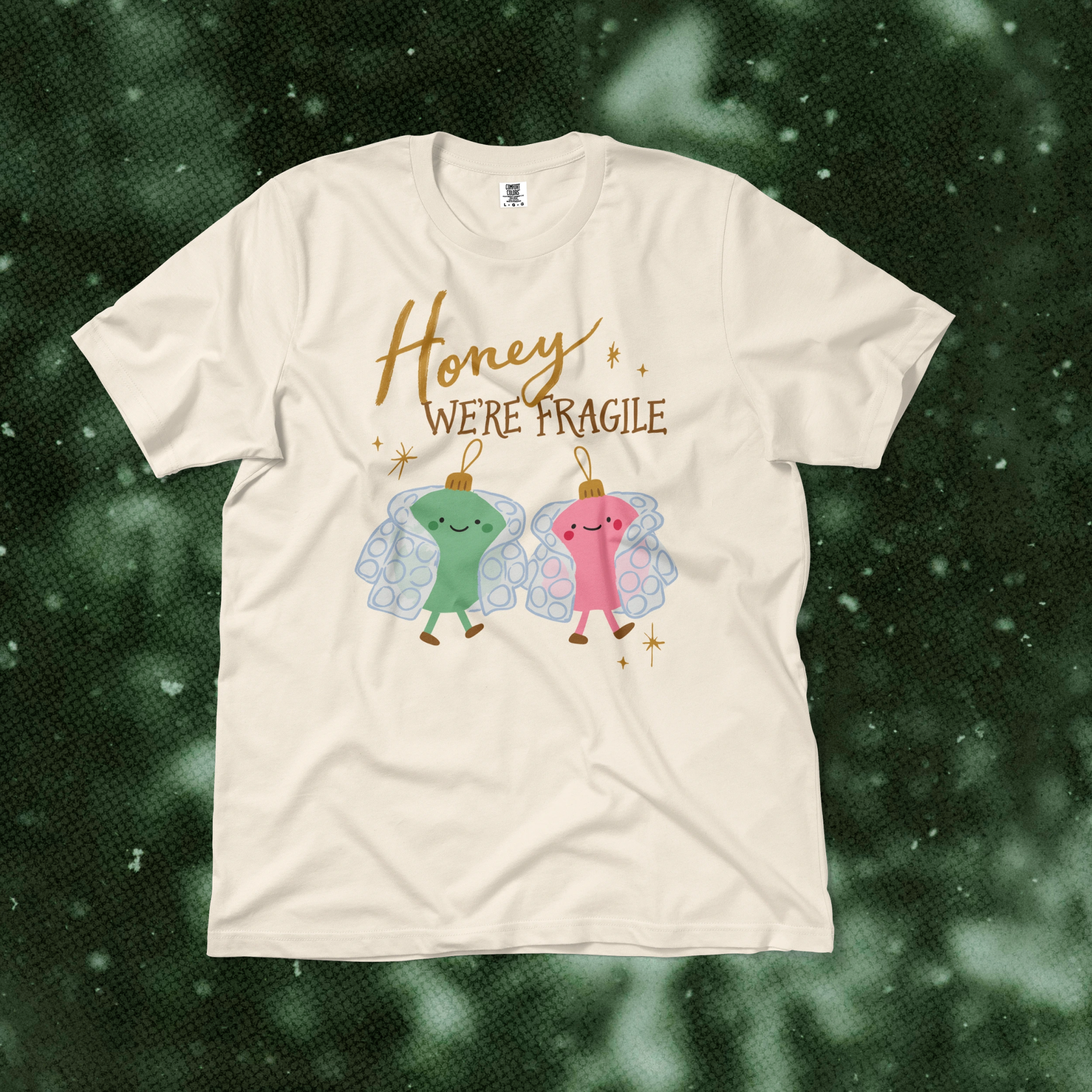 Honey We're Fragile Tee in Ivory