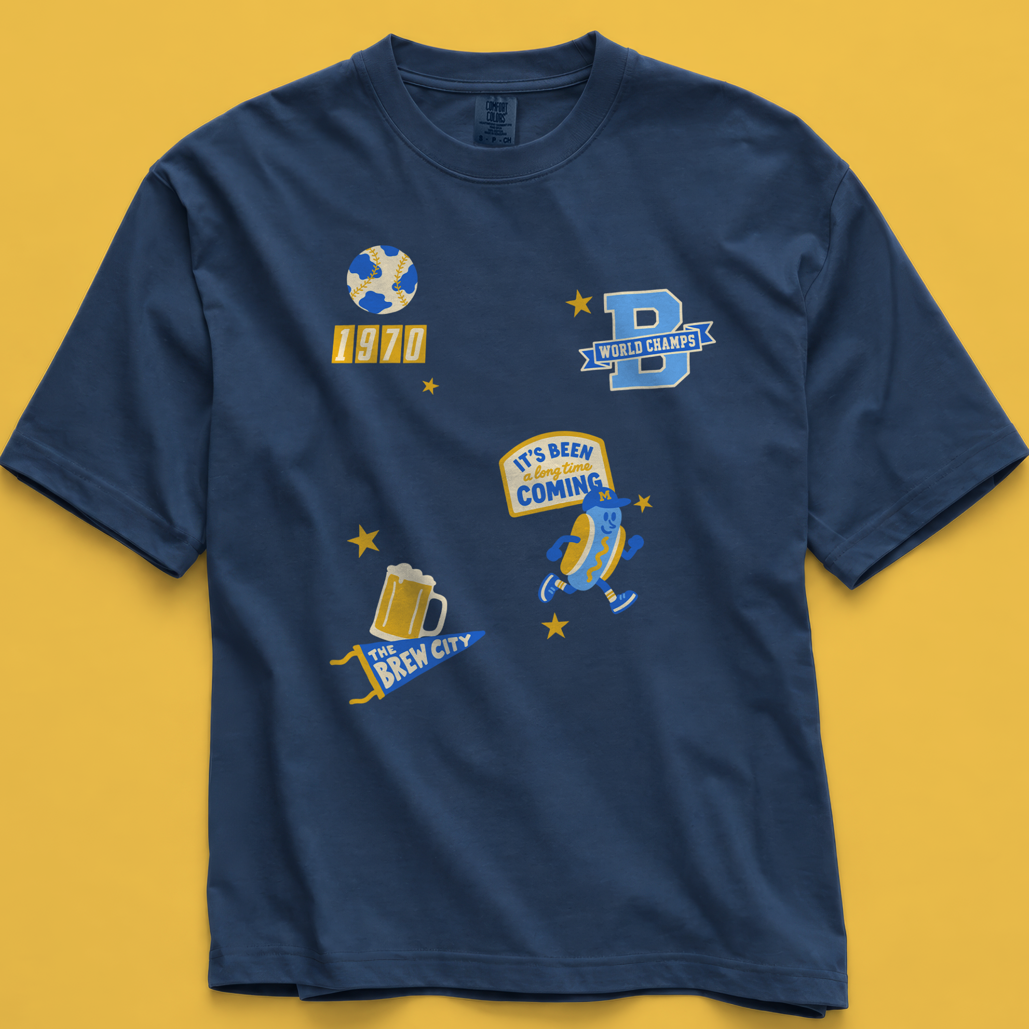 Long Live Milwaukee Tee in True Navy, front
