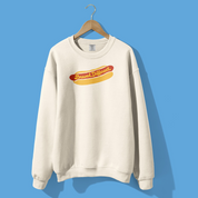 Brewed Different Hot Dog Crewneck in White