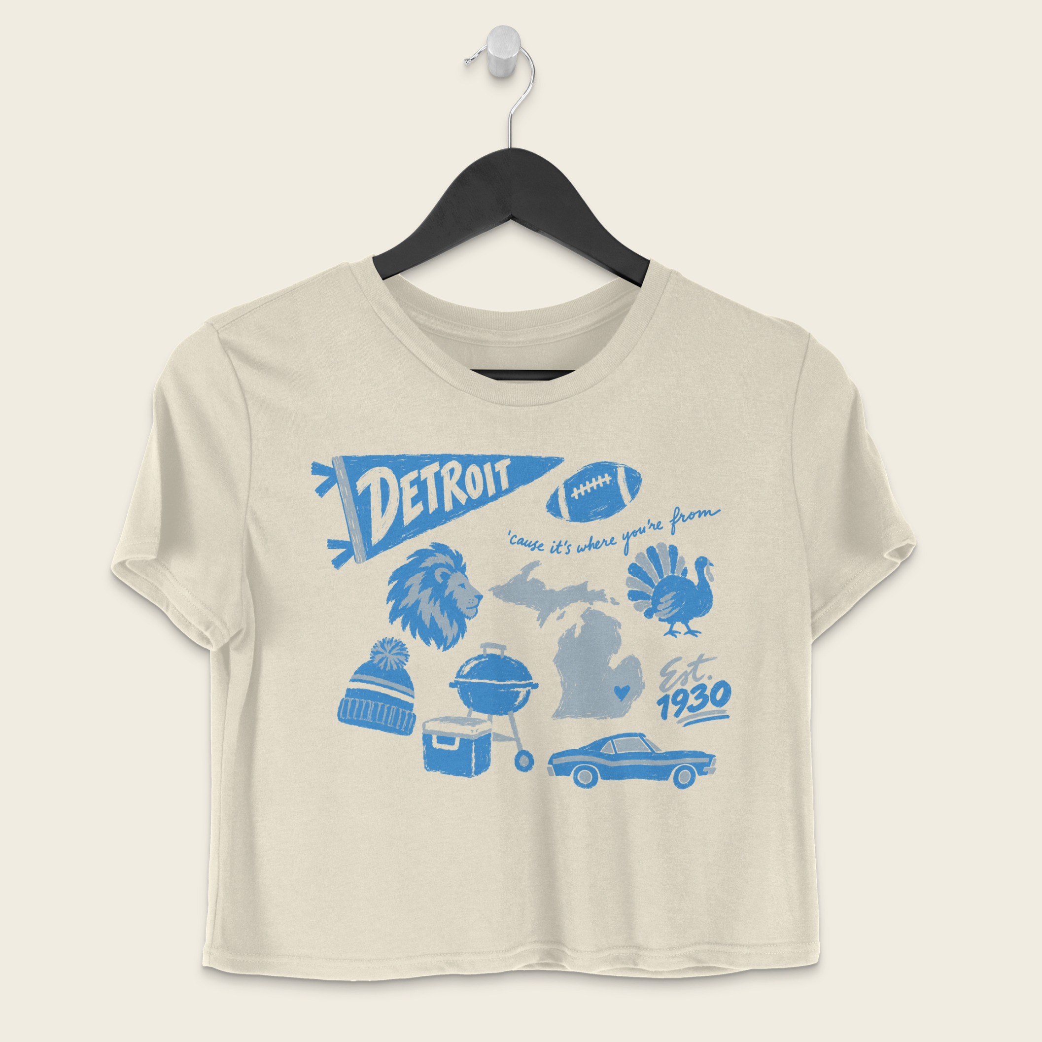 Detroit Forever Boxy Tee in Ivory