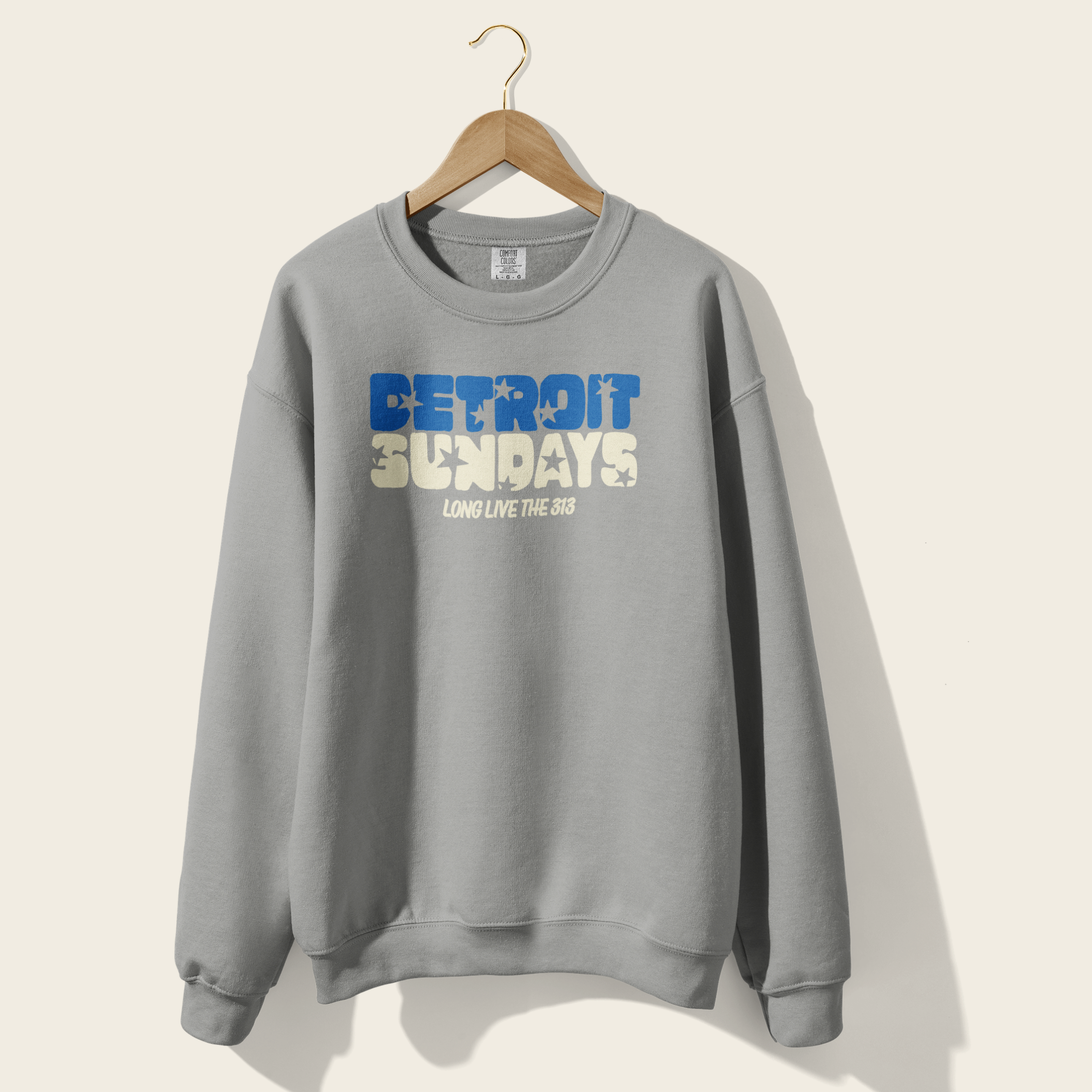 Detroit Sundays Crewneck in Grey
