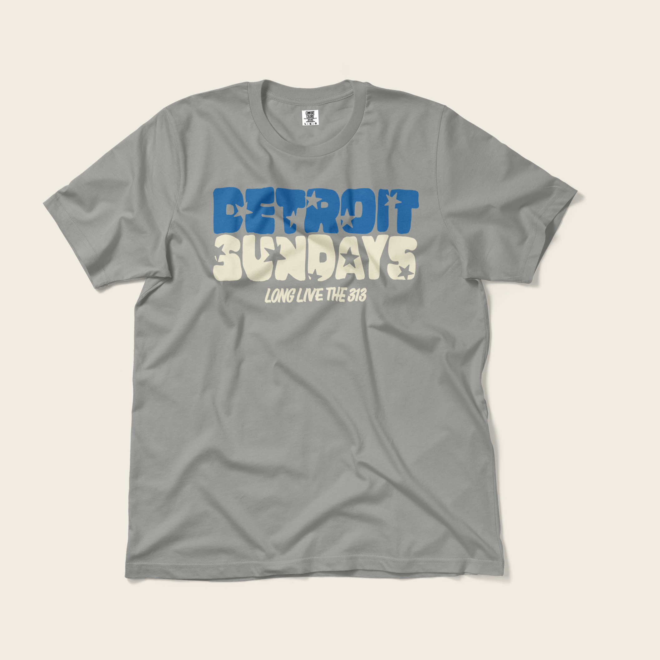 Detroit Sundays Tee in Grey