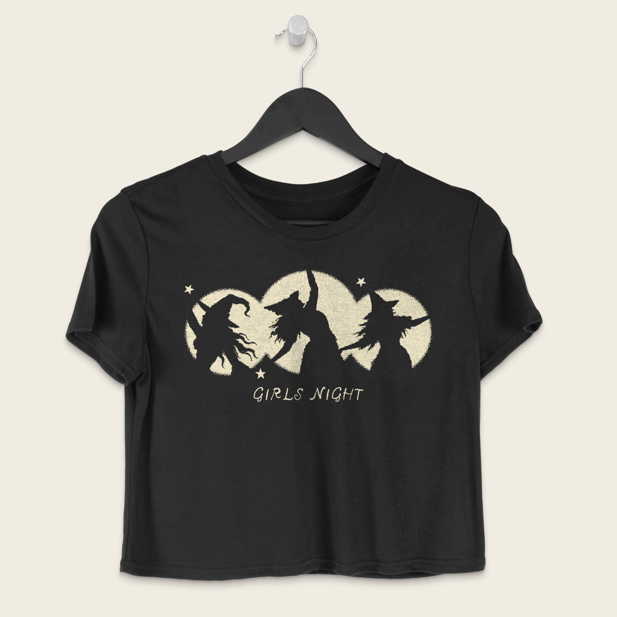Girls Night Boxy Tee in Black