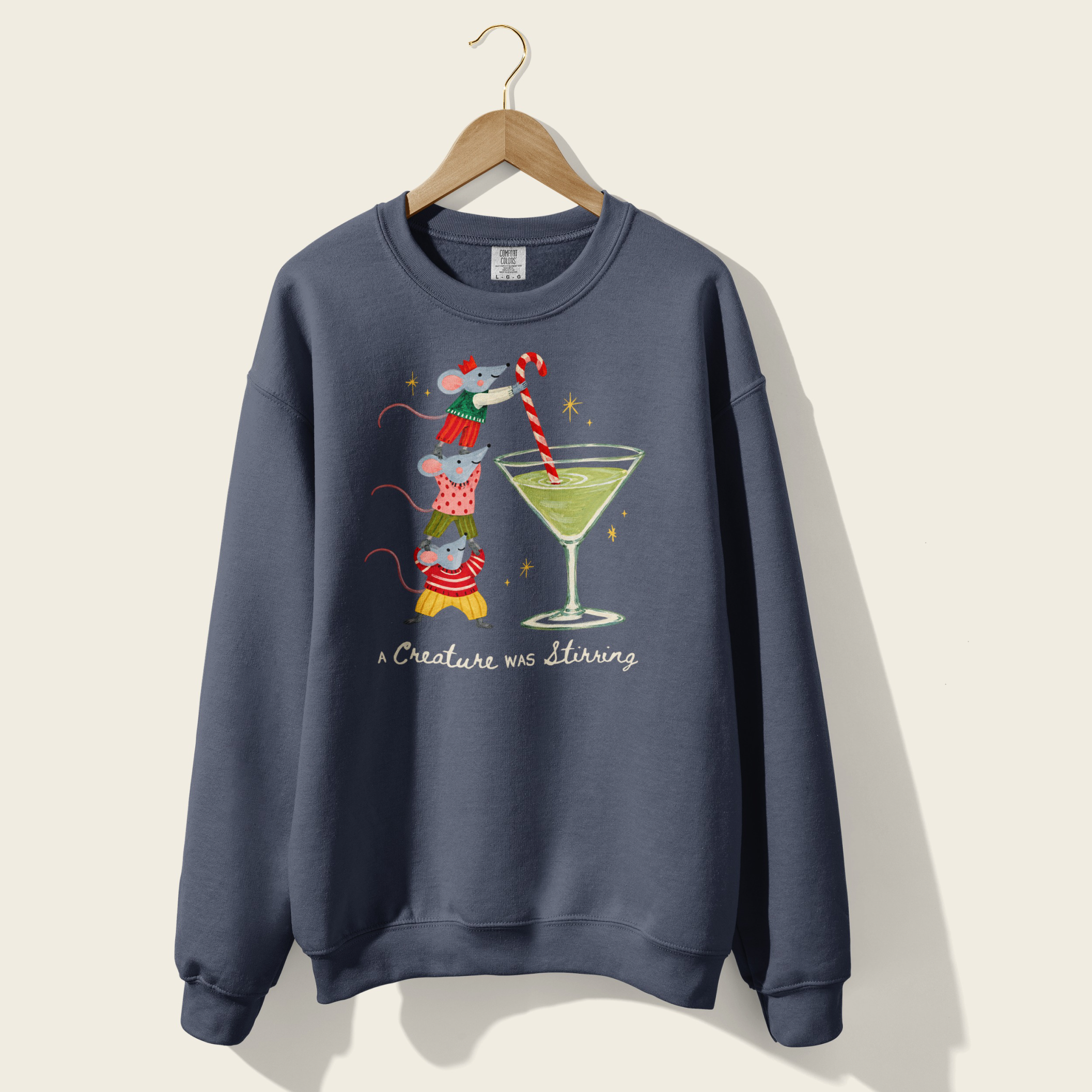 A Creature Was Stirring Crewneck in Denim