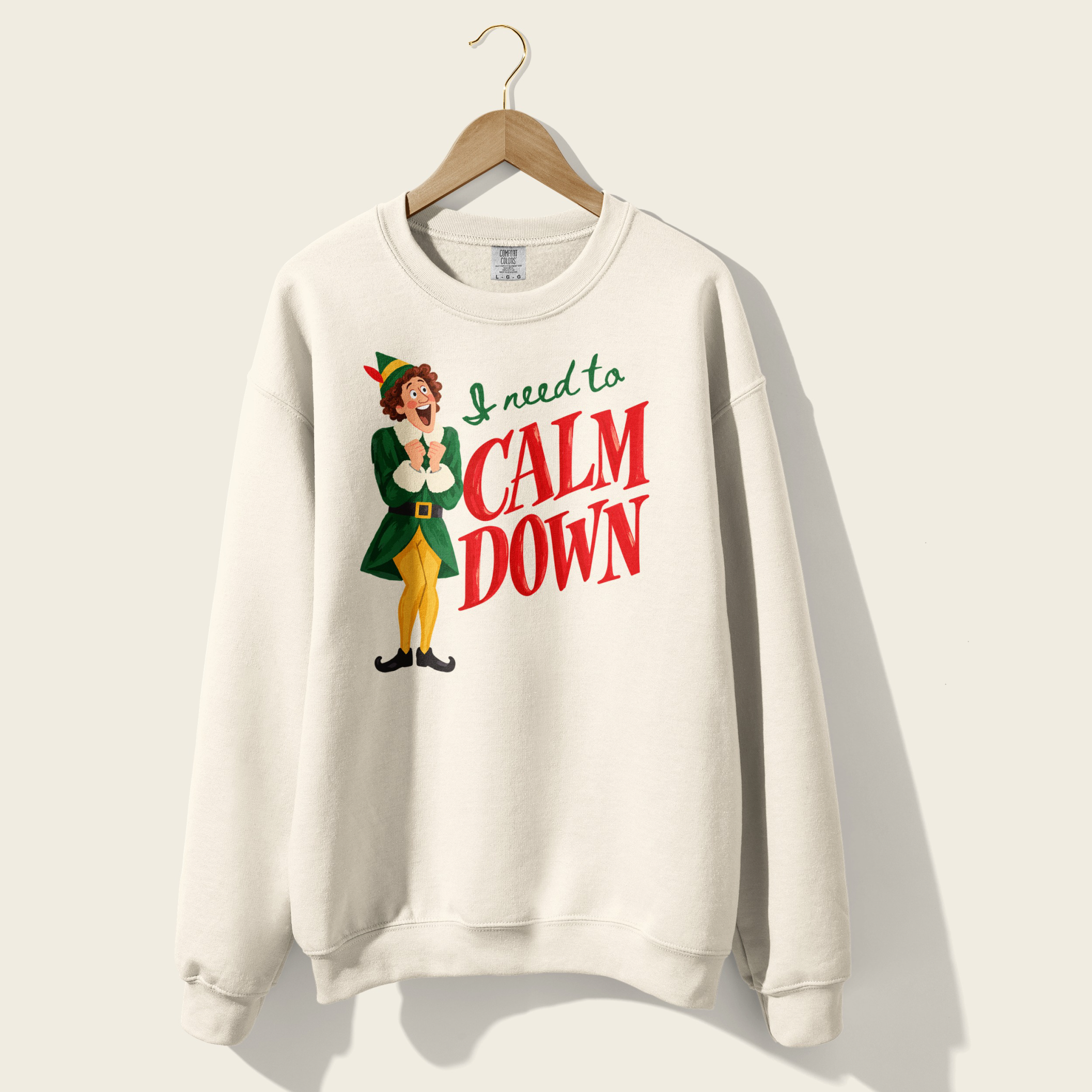 I Need to Calm Down Crewneck in White