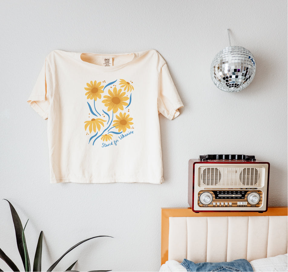 Stand For Ukraine Comfort Colors Crop Top