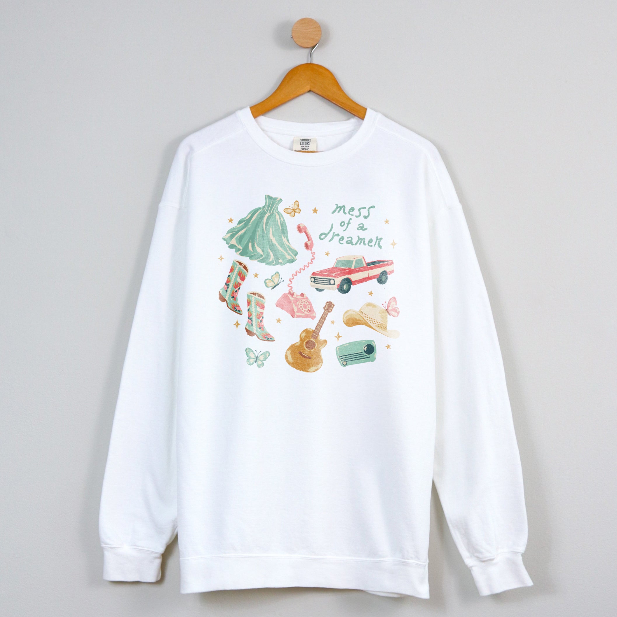 Mess of a Dreamer Crewneck in White