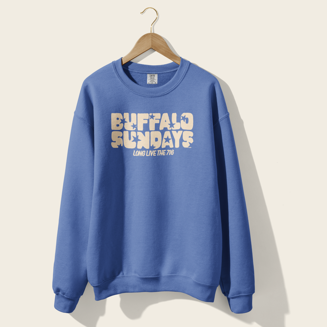 Buffalo Sundays Crewneck in Flo Blue