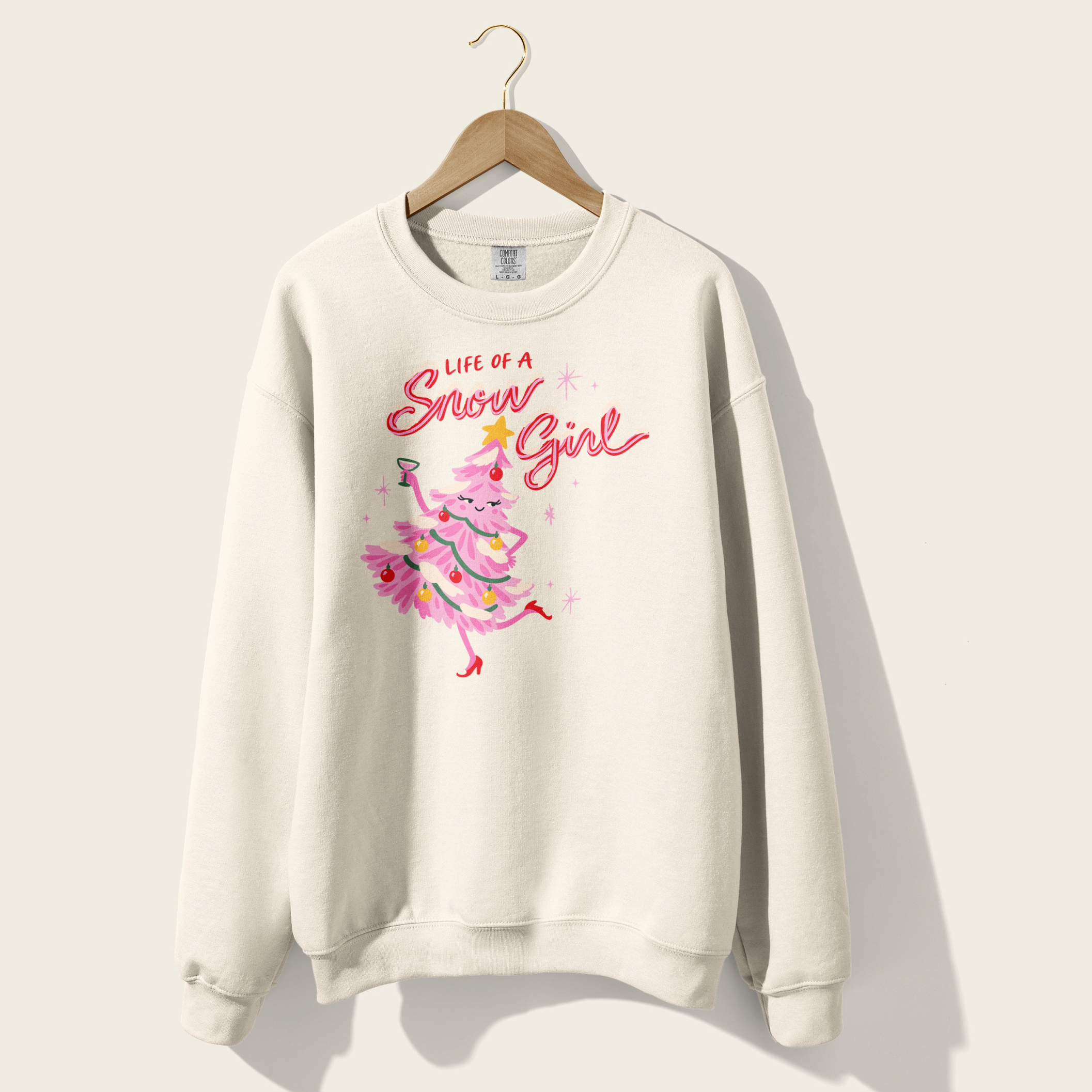 Life of a Snow Girl Crewneck in White