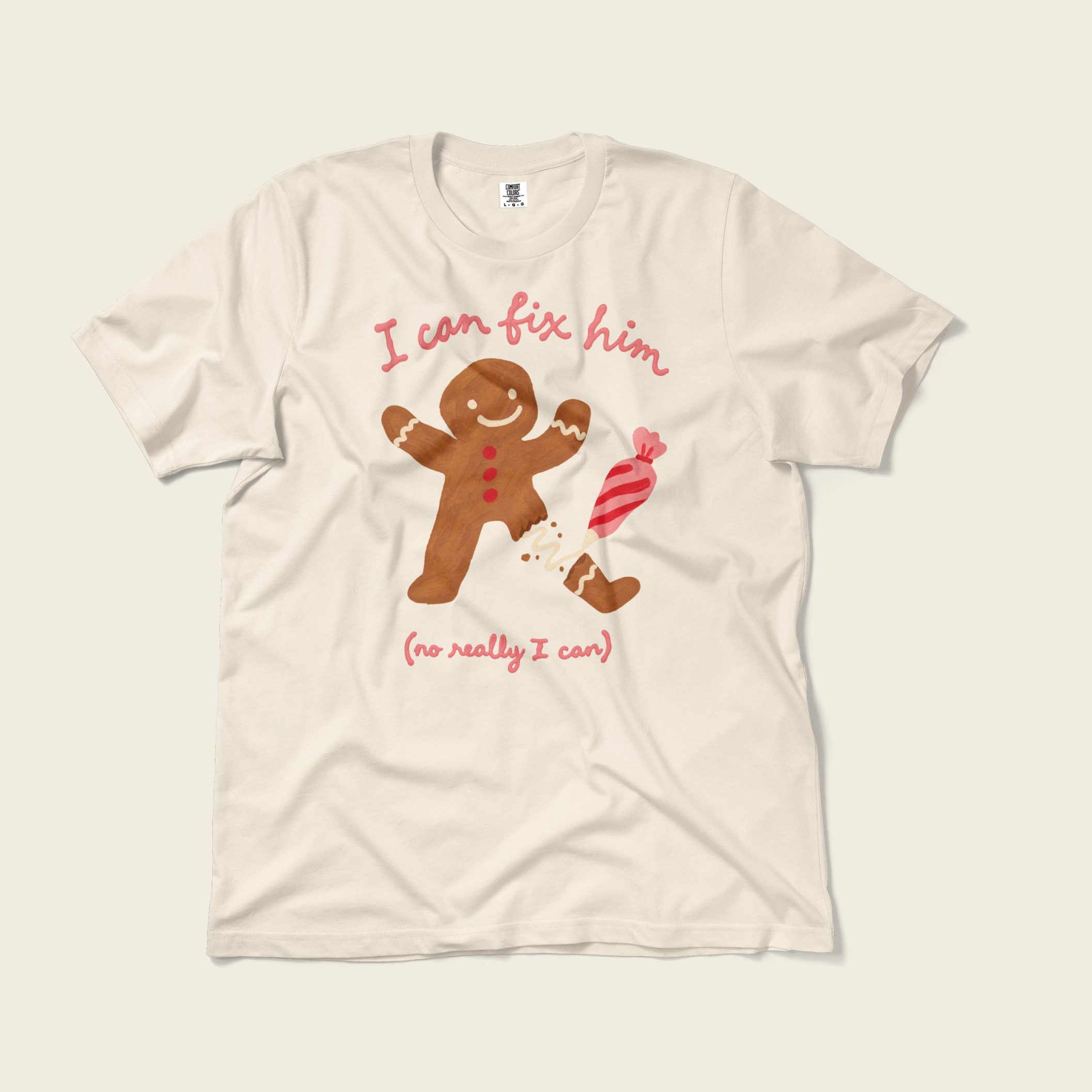 I Can Fix Him Gingerbread Tee in Ivory