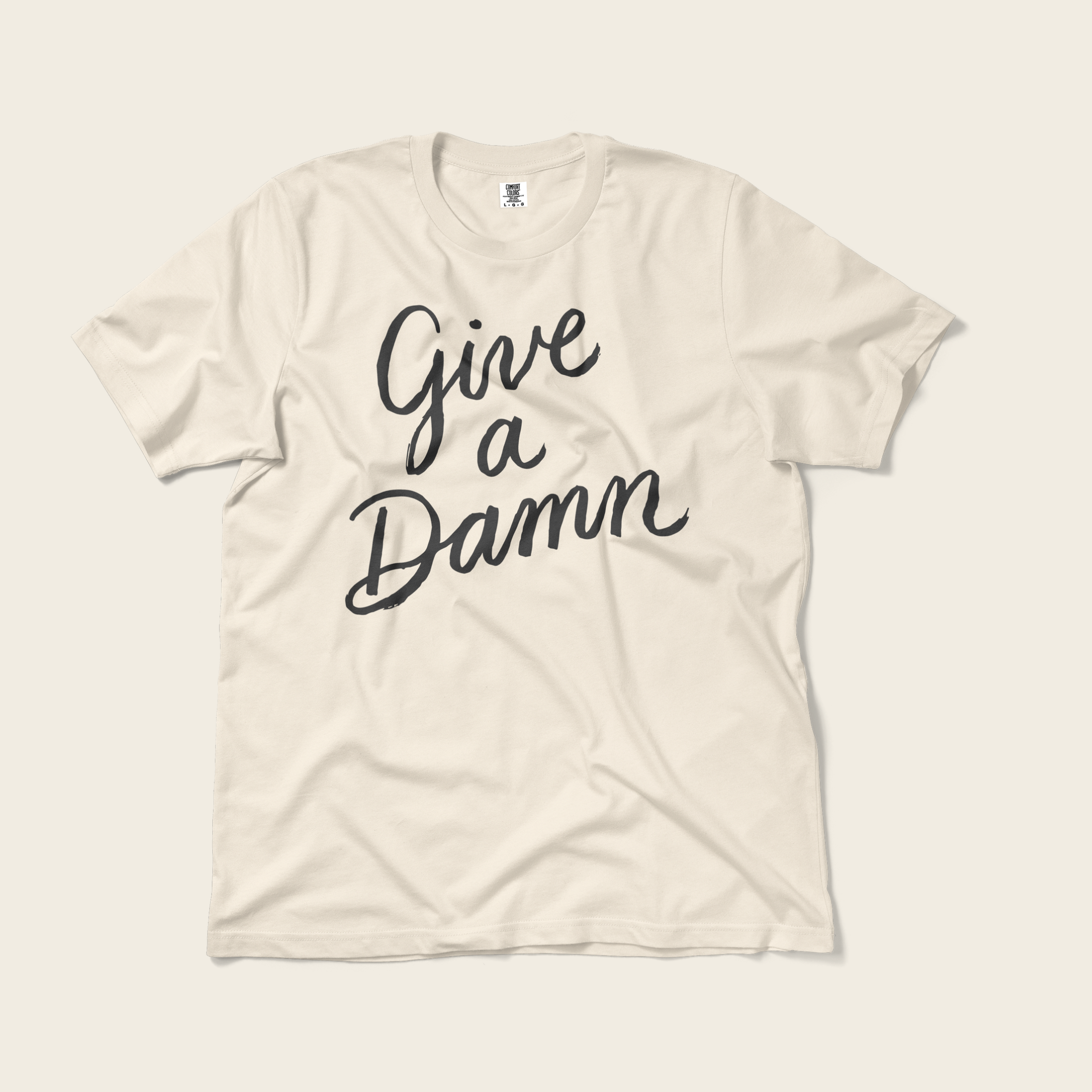 Give a Damn Tee in Ivory