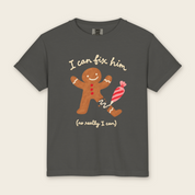 Kid's I Can Fix Him Gingerbread Tee in Pepper
