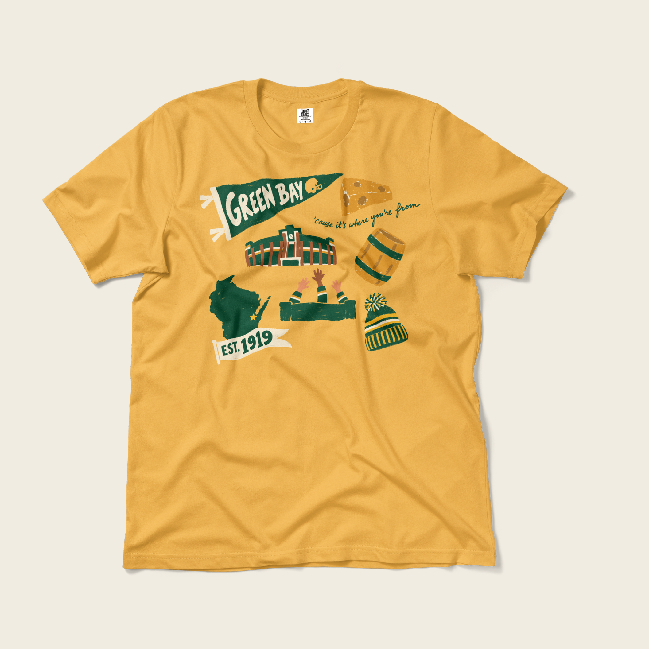 Green Bay Forever Tee in Mustard