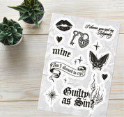 Guilty as Sin Sticker Sheet