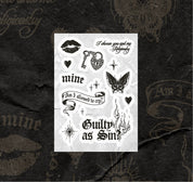 Guilty as Sin Sticker Sheet