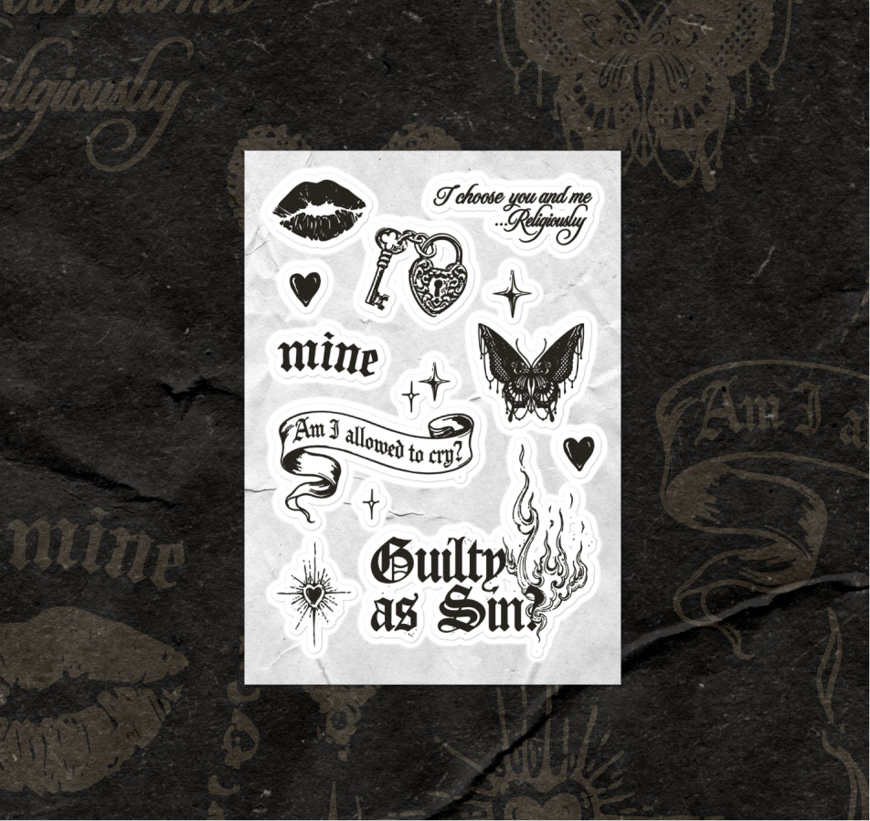 Guilty as Sin Sticker Sheet