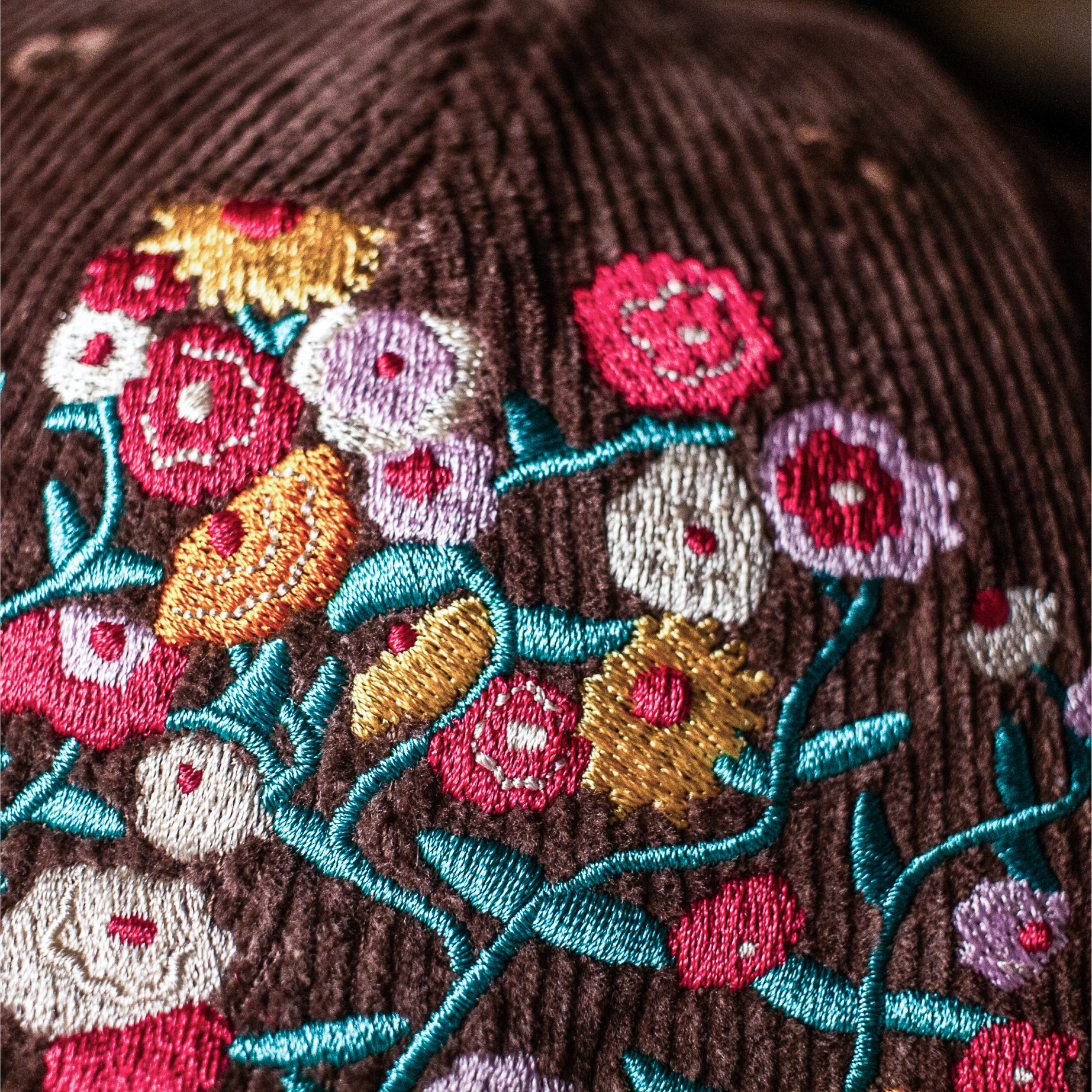 Floral Acoustic Piano Corduroy Dad Hat