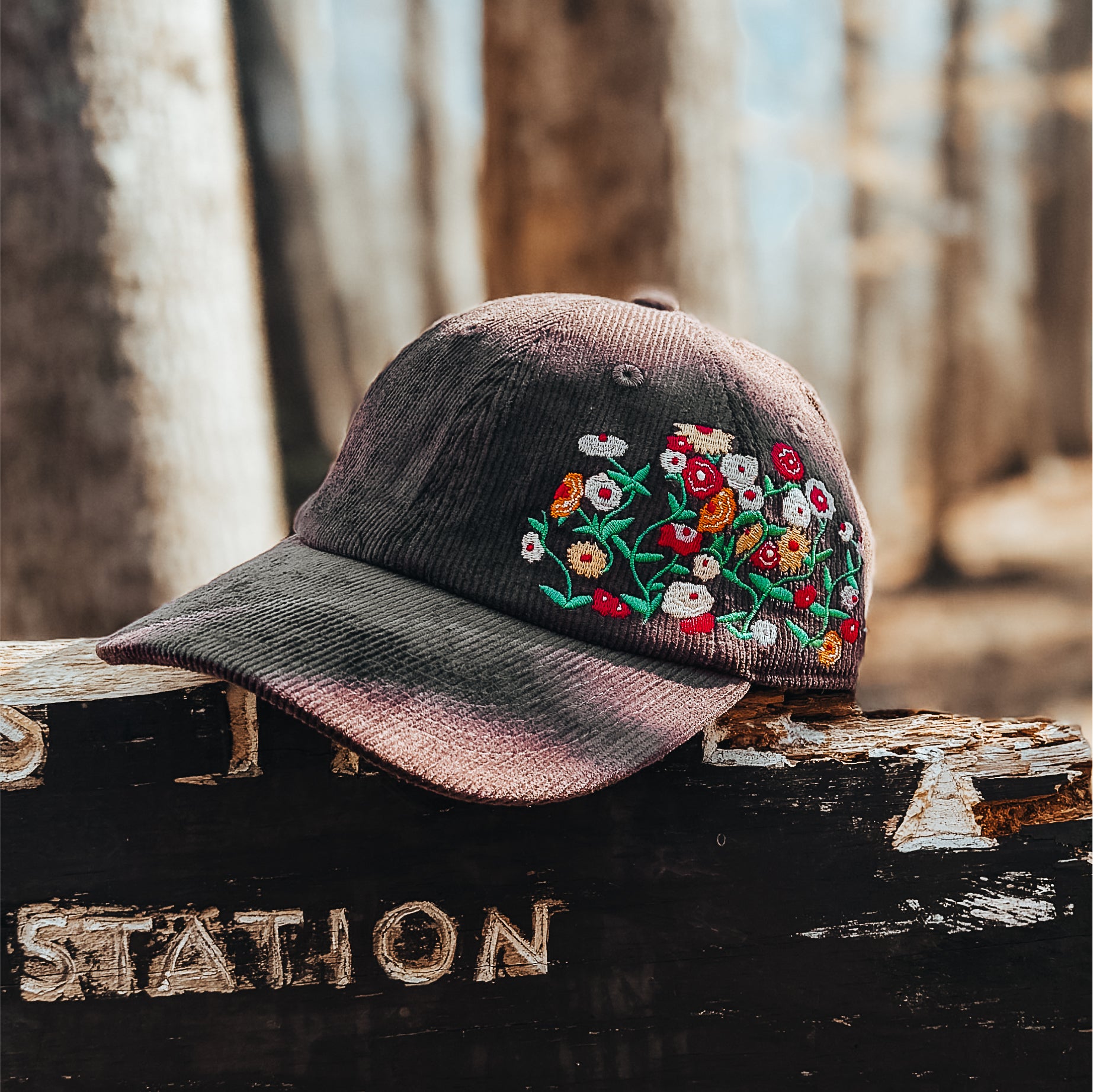 Floral Acoustic Piano Corduroy Dad Hat