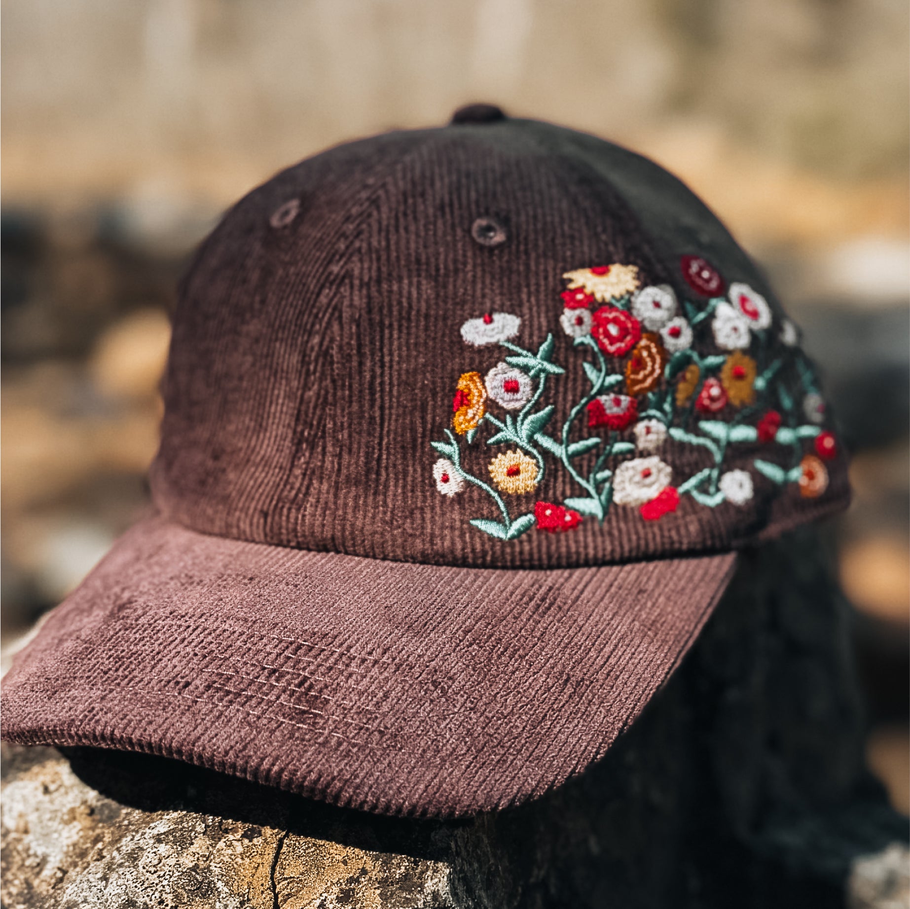 Floral Acoustic Piano Corduroy Dad Hat