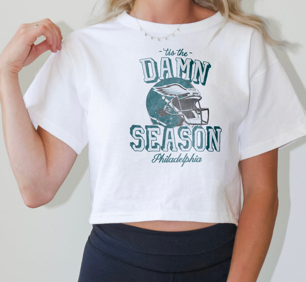 Tis The Damn Season Philly Football Crop Top