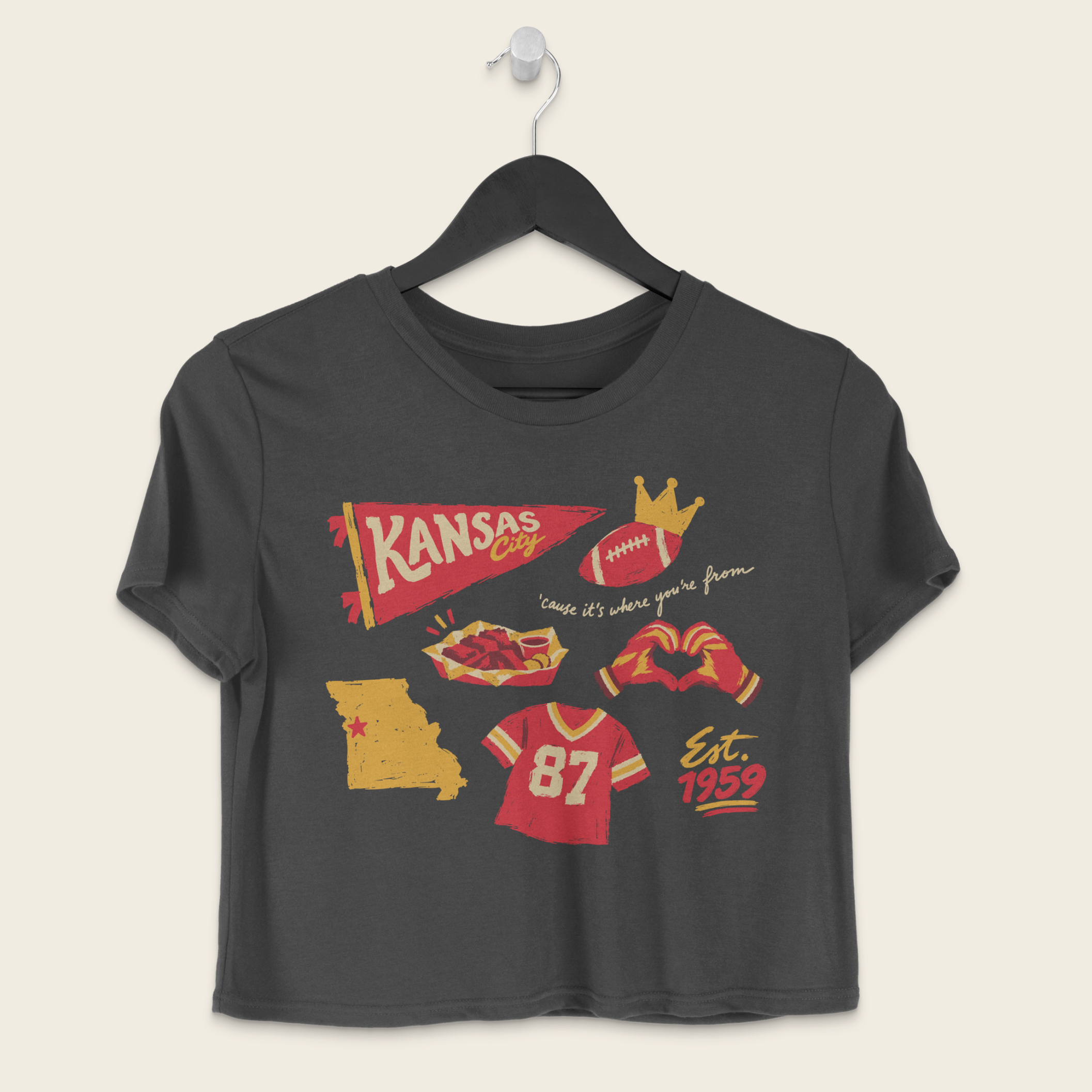 Kansas City Forever Boxy Tee in Pepper
