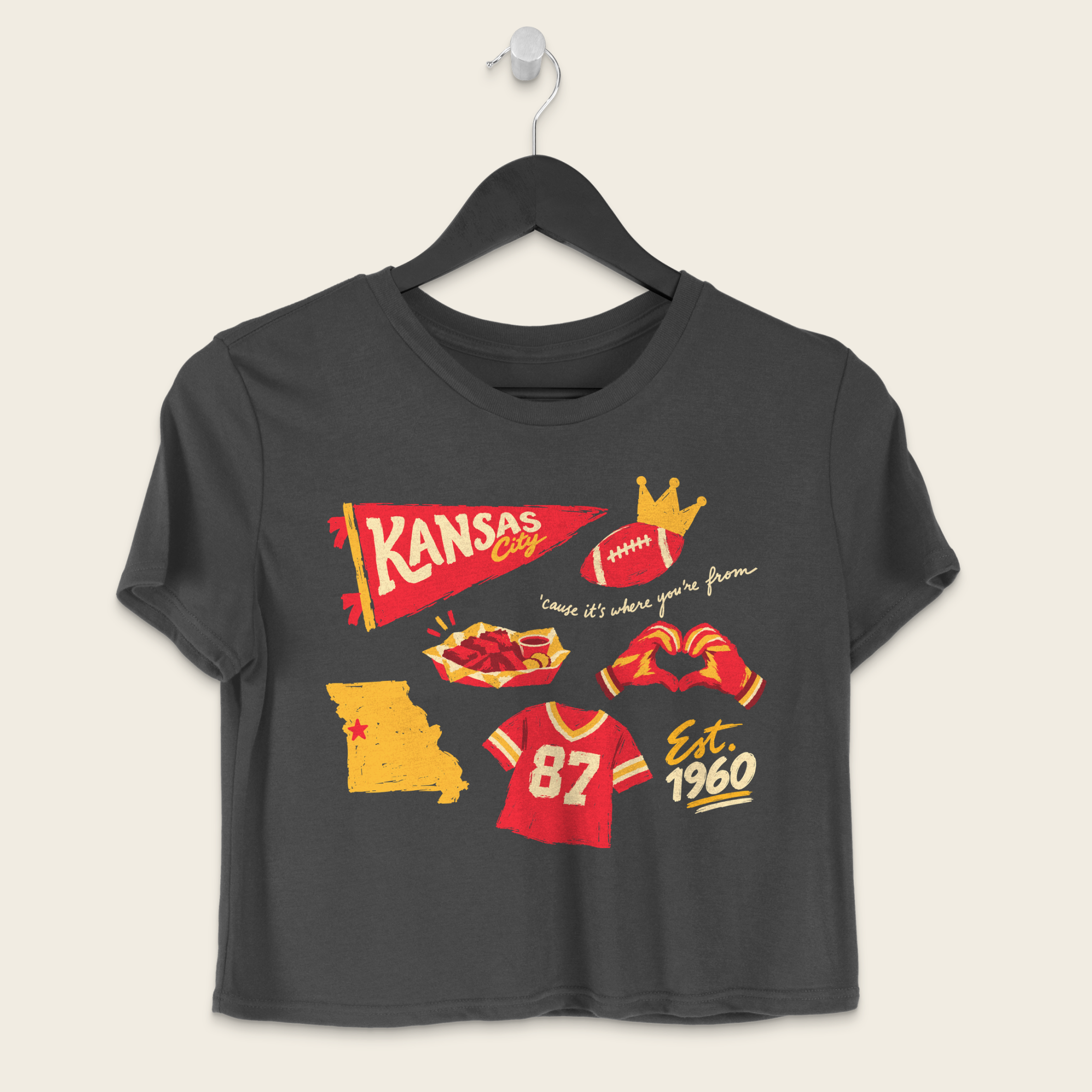 Kansas City Forever Boxy Tee in Pepper