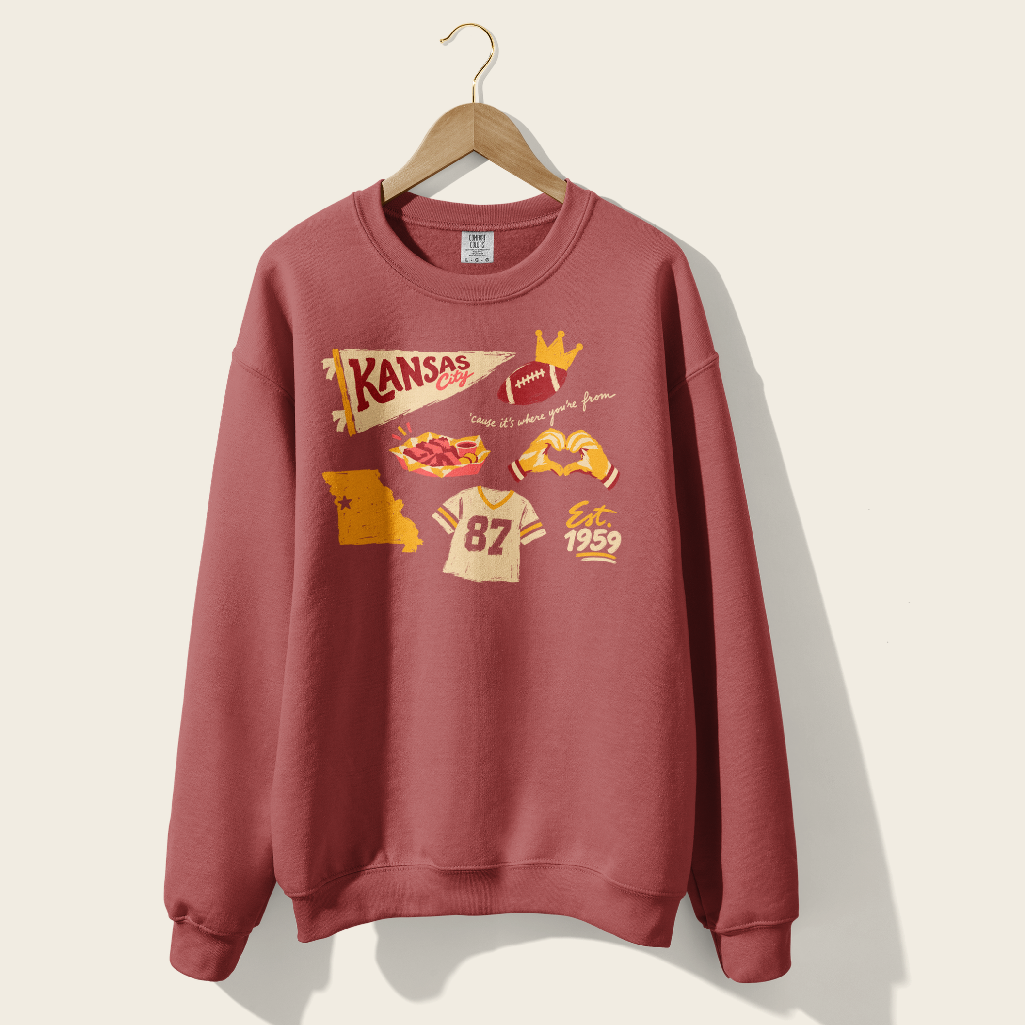 Kansas City Forever Crewneck in Crimson