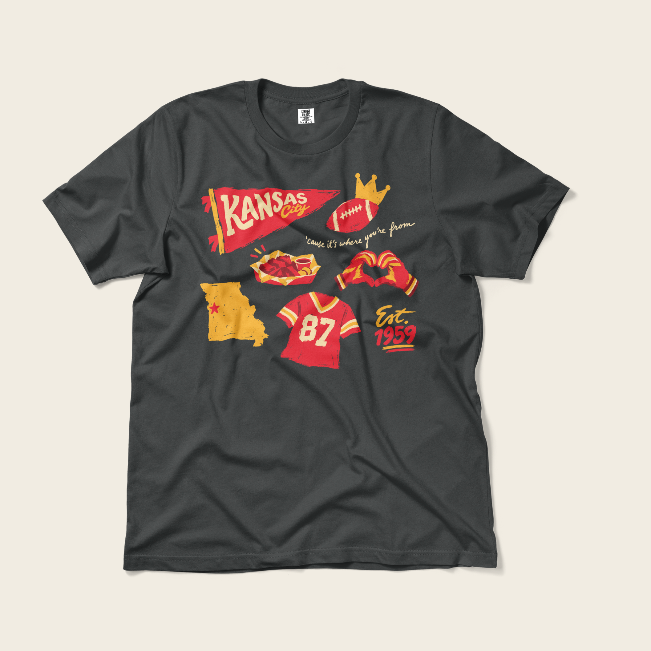 Kansas City Forever Tee in Graphite