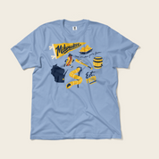 Milwaukee Forever Tee in Washed Denim