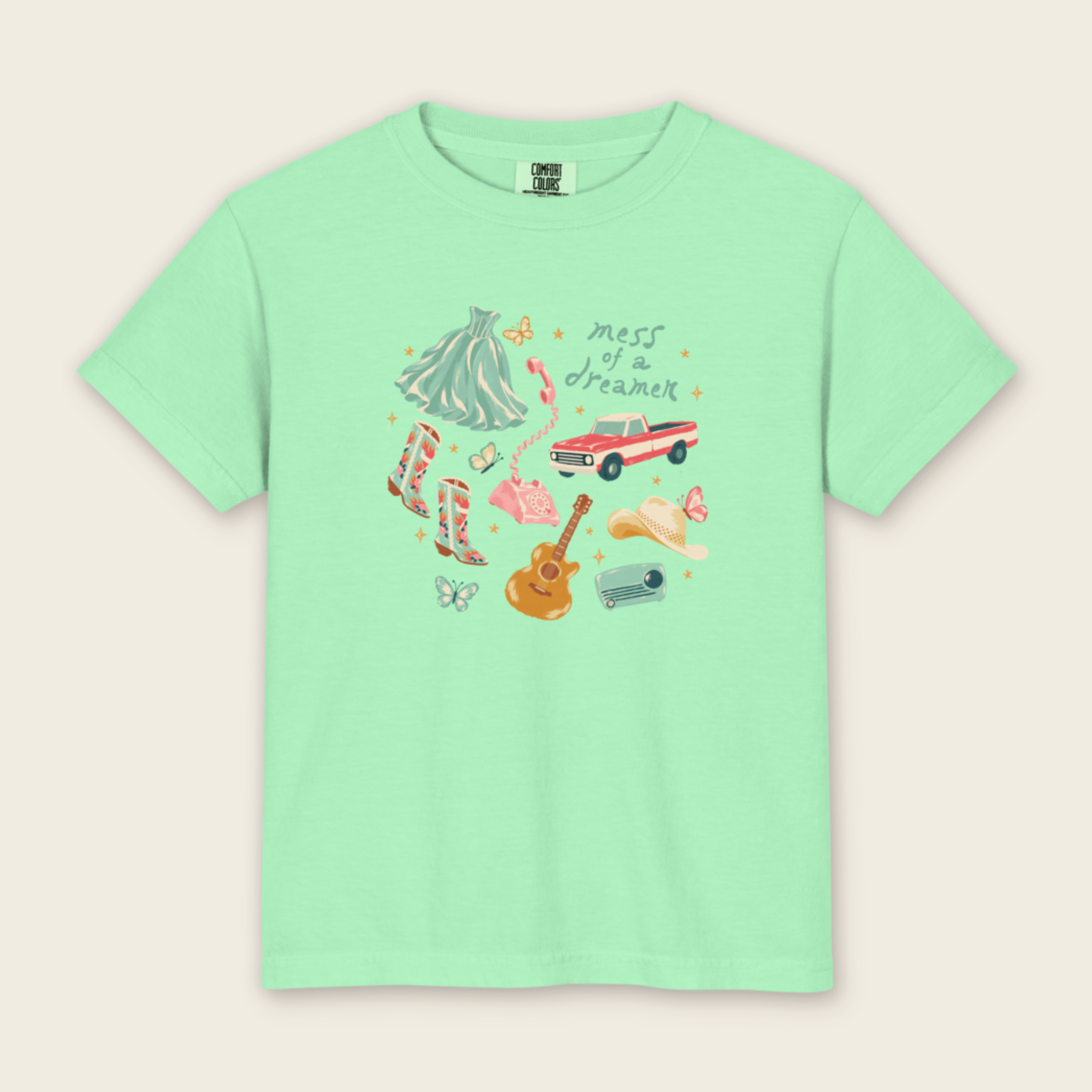 Kid's Mess of a Dreamer Tee in Island Reef