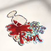 Patient Zero, Run glitter sticker on marble, angled