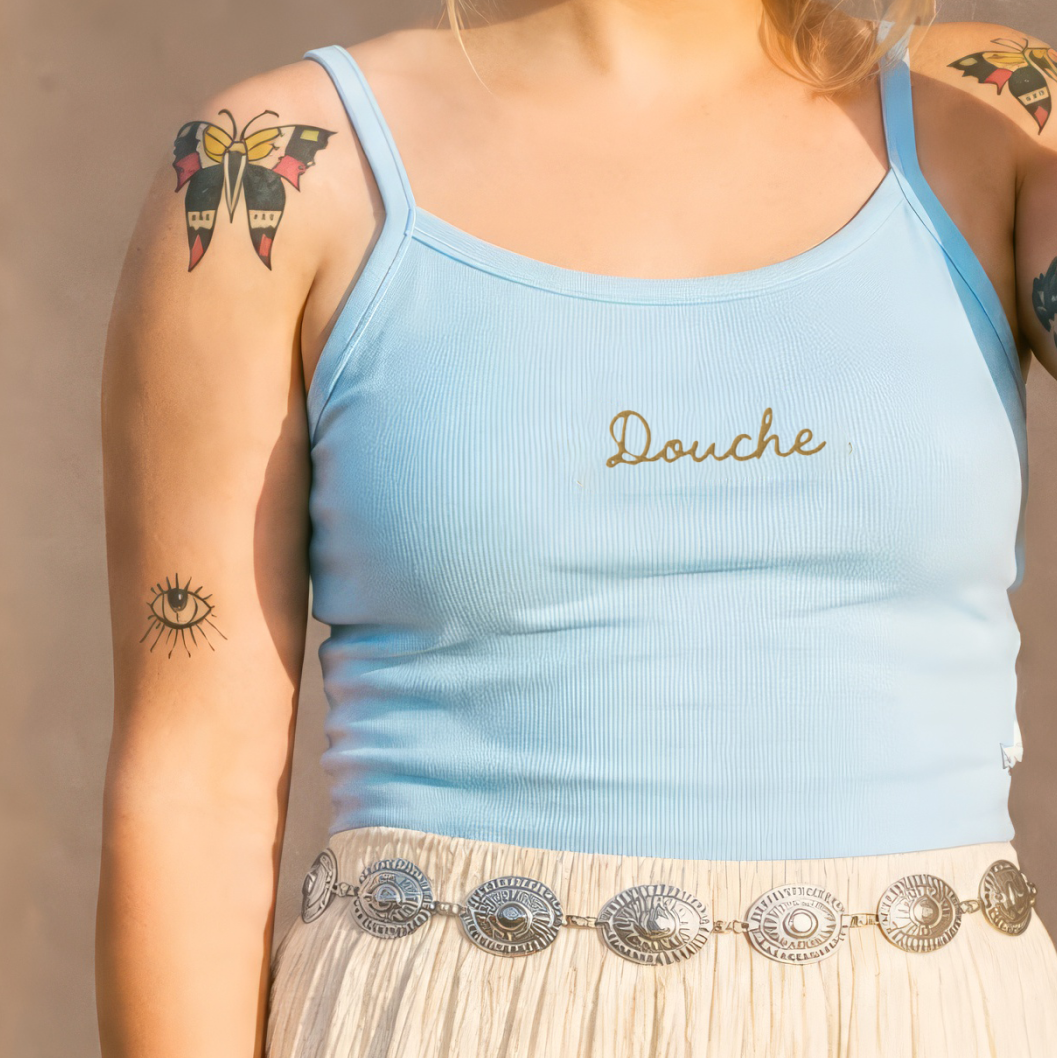 Embroidered Douche Crop Tank