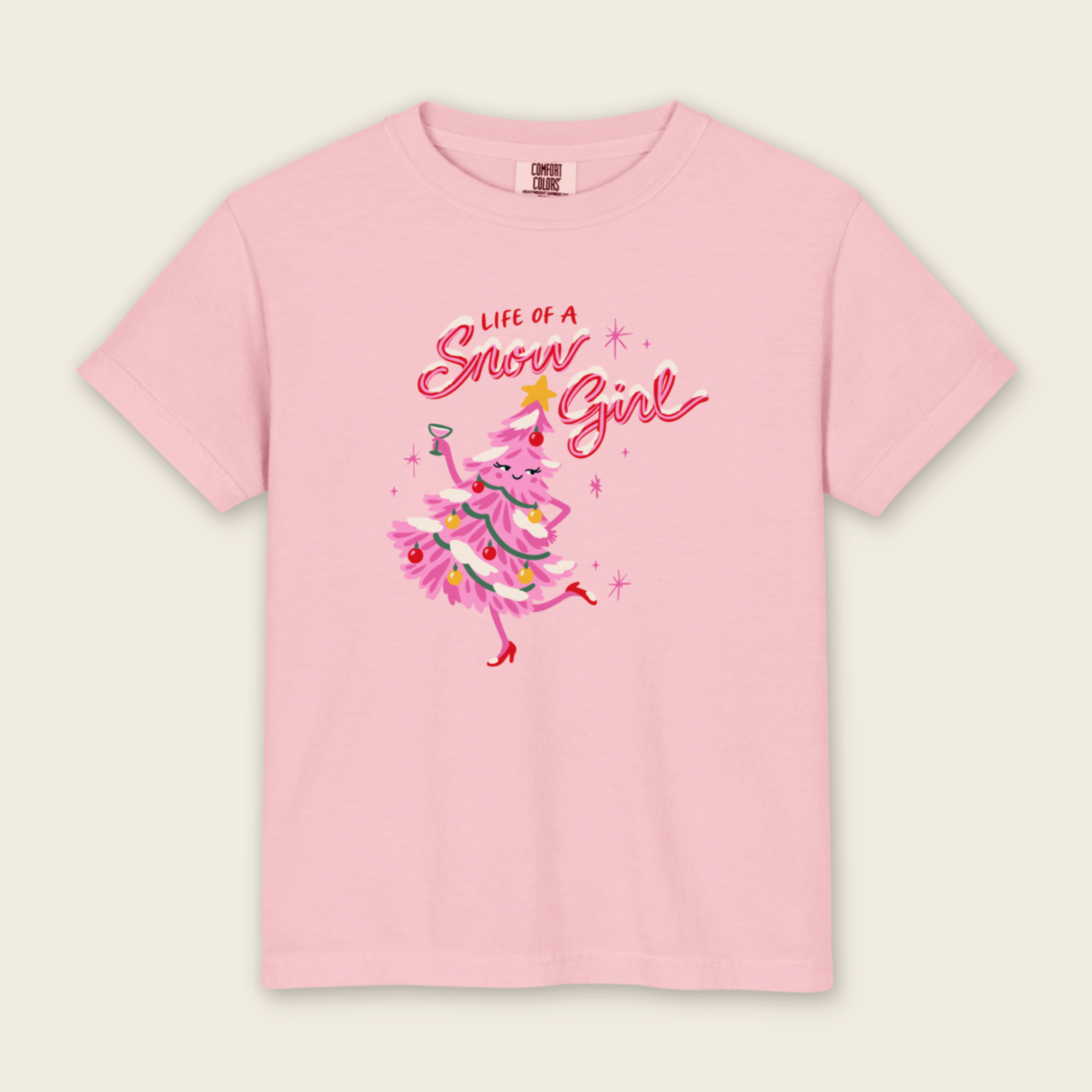 Kid's Life of a Snow Girl Tee in Blossom
