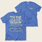 ’Tis the Damn Season Detroit Stadium Tee in Flo Blue