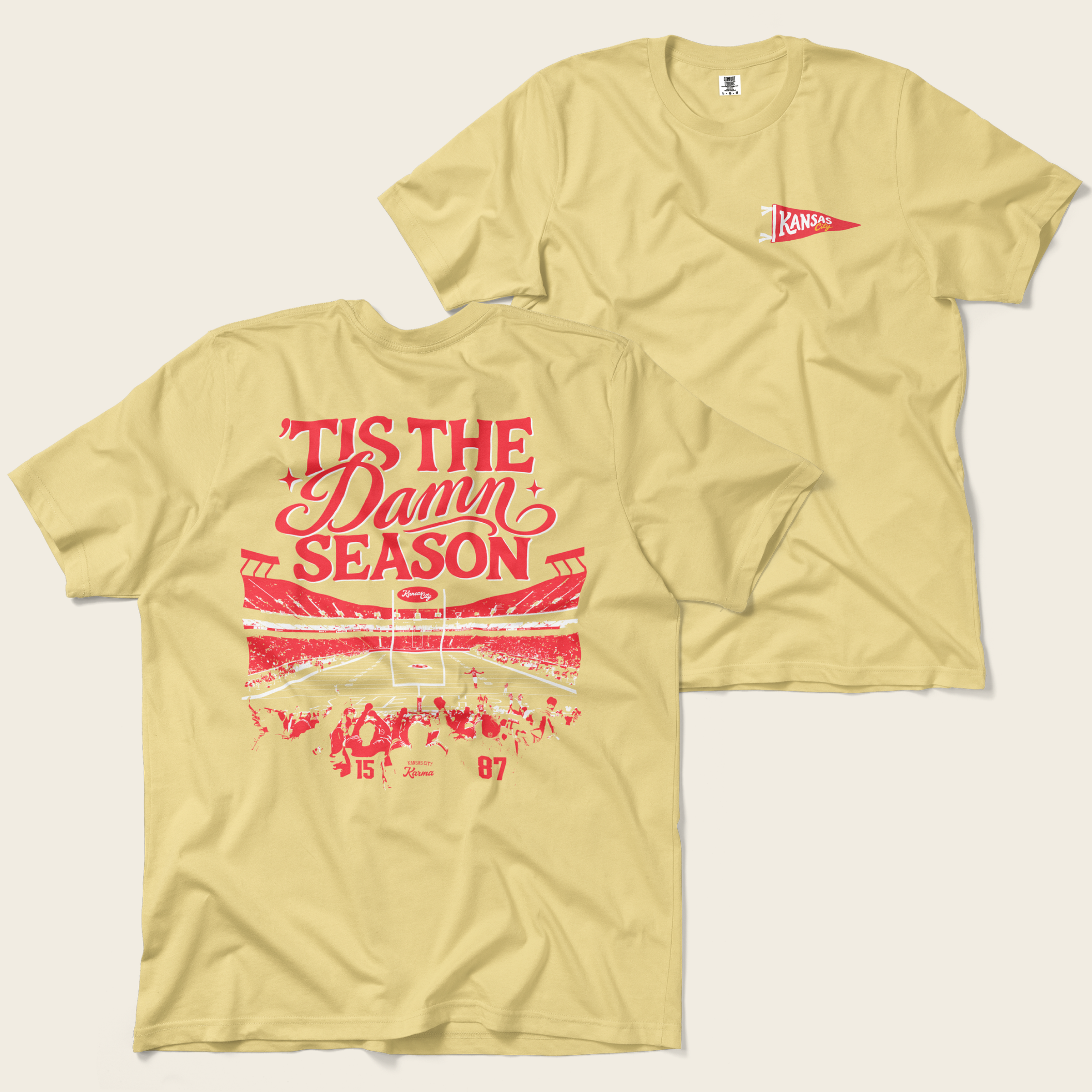 ’Tis the Damn Season Kansas City Stadium Tee in Butter