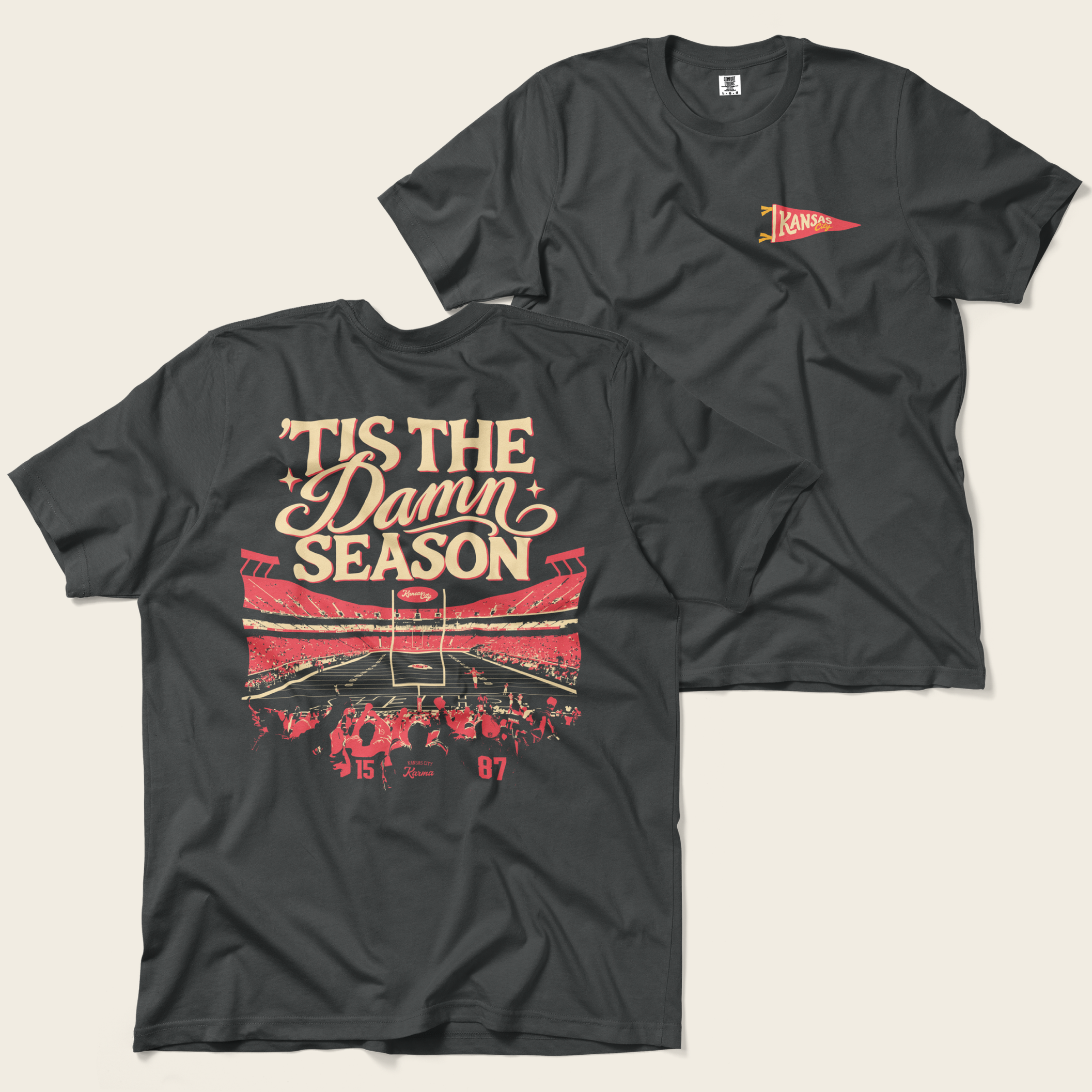 ’Tis the Damn Season Kansas City Stadium Tee in Graphite