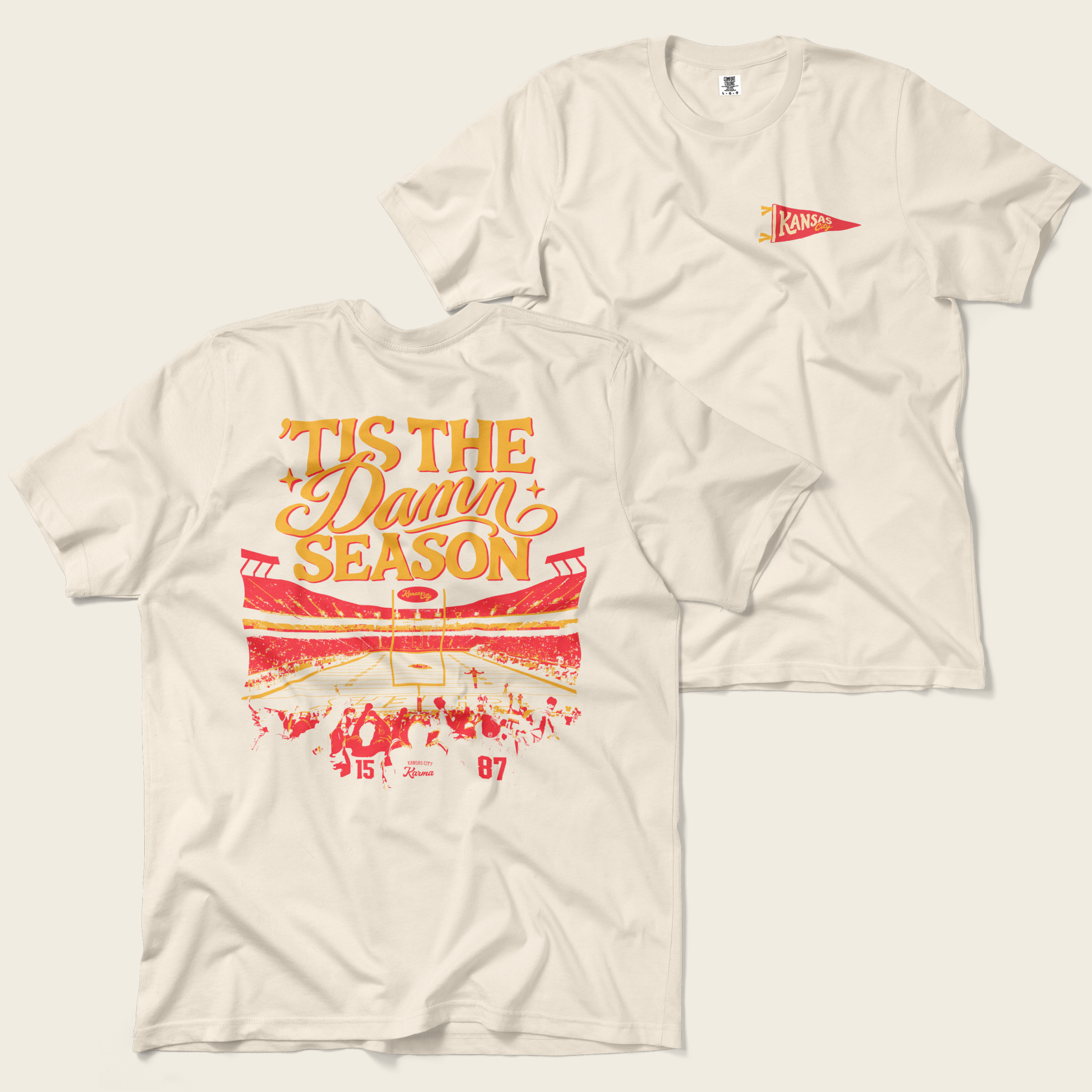 ’Tis the Damn Season Kansas City Stadium Tee in Ivory