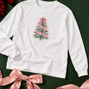 ’Tis the Damn Season Christmas Tree Long Sleeve Tee in White