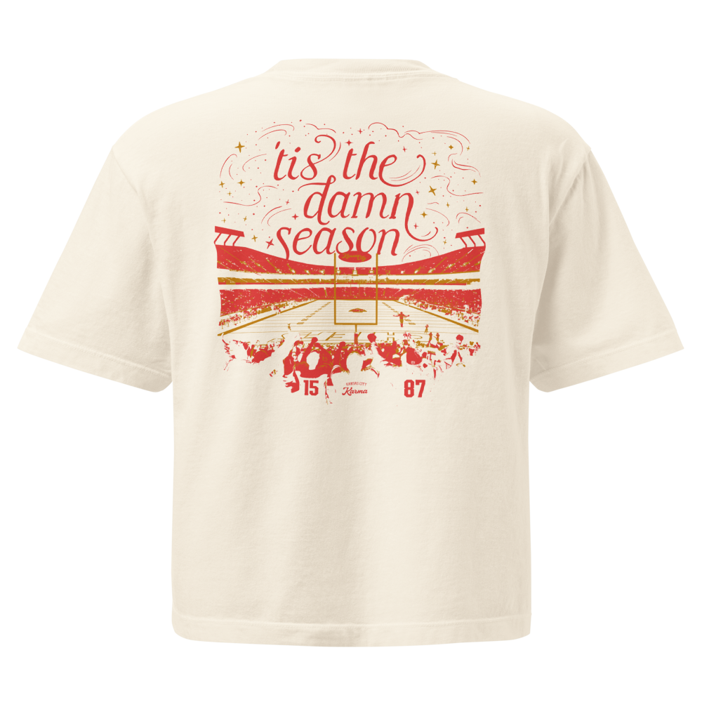 Kansas City 'Tis the Damn Season Crop Top - Ivory back