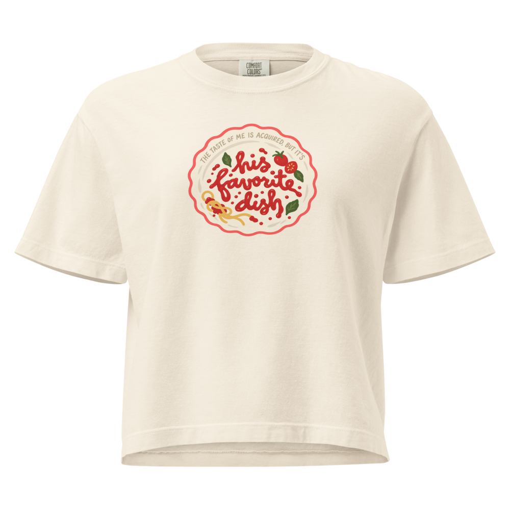 His Favorite Dish Crop Top in Ivory