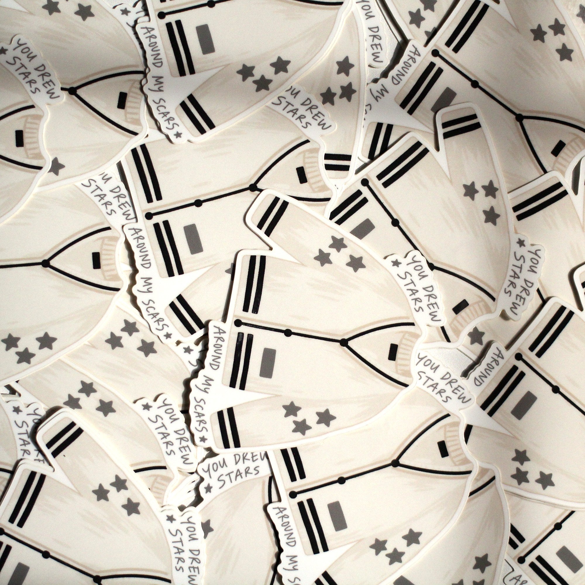Pile of cardigan stickers