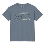 Kid's Descended From Difficult Women Tee in Blue Jean
