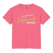 Kid's Descended From Difficult Women Tee in Crunchberry